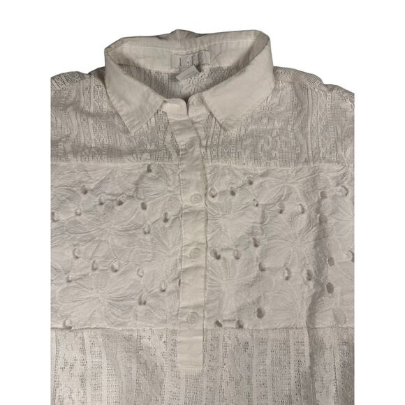 Vintage Mixed-Lace Contrast Blouse – White & Black – Size M/XL RomanticGoth - Picture 5 of 8